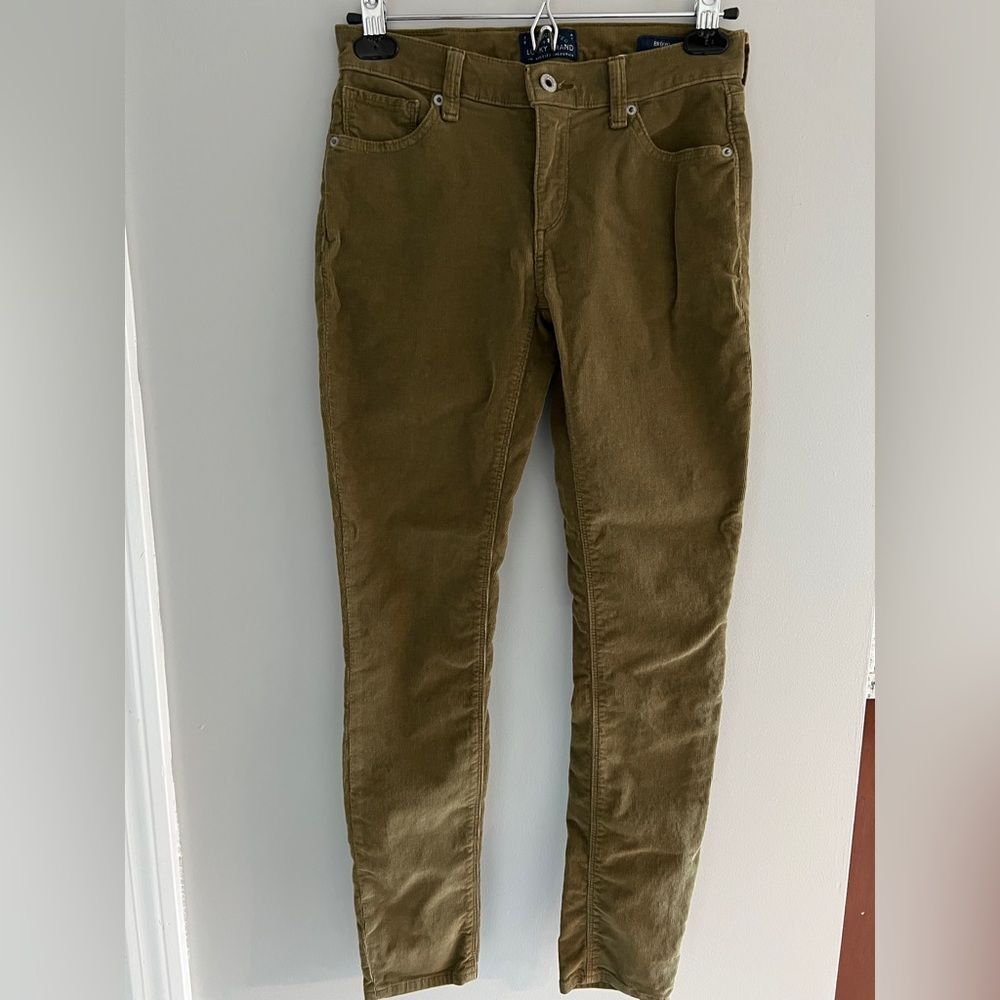 Lucky Brand Olive Corduroy Pants Size 2/26
